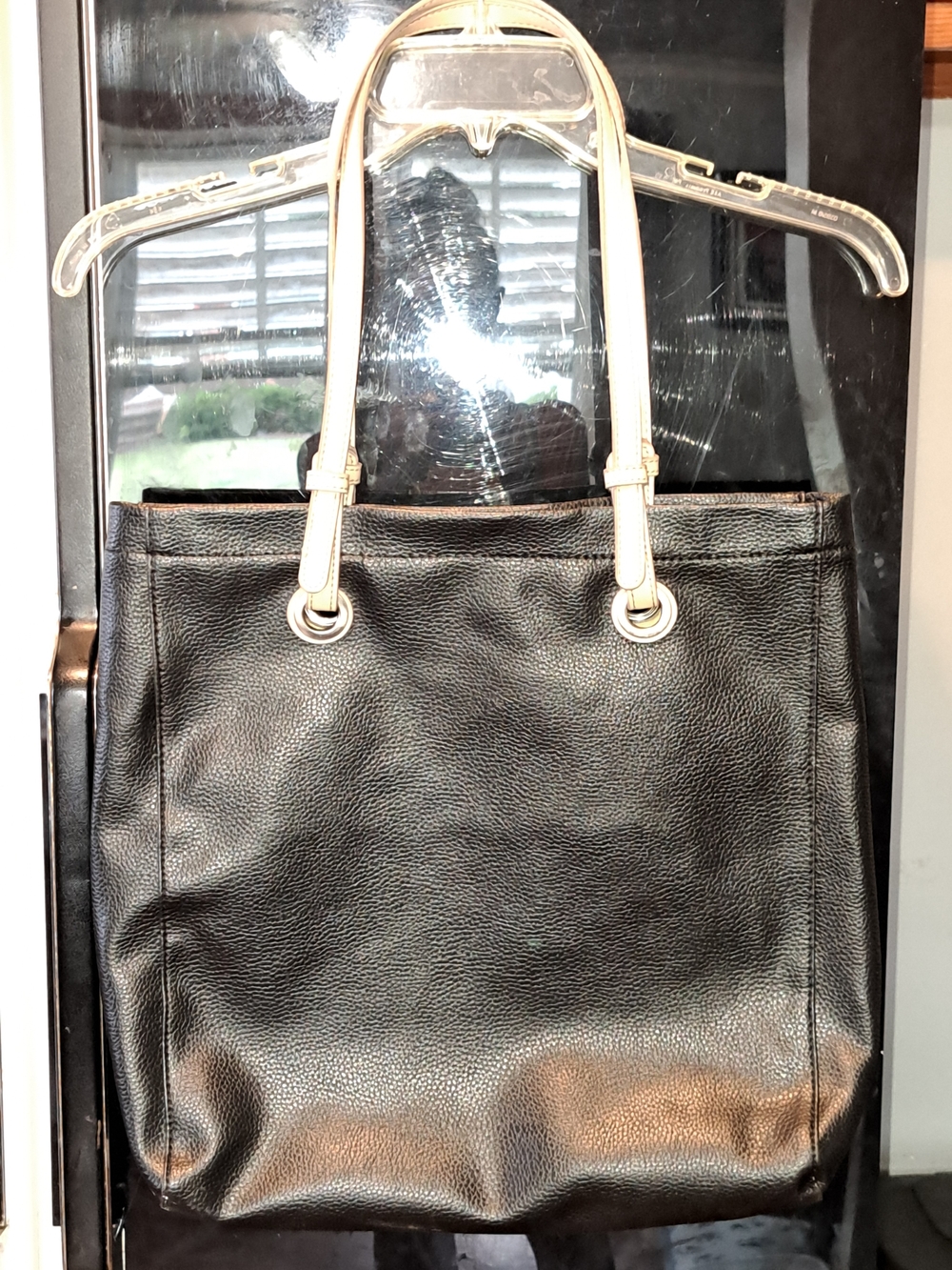 croft & barrow Black Exterior with Cream Interior Tote